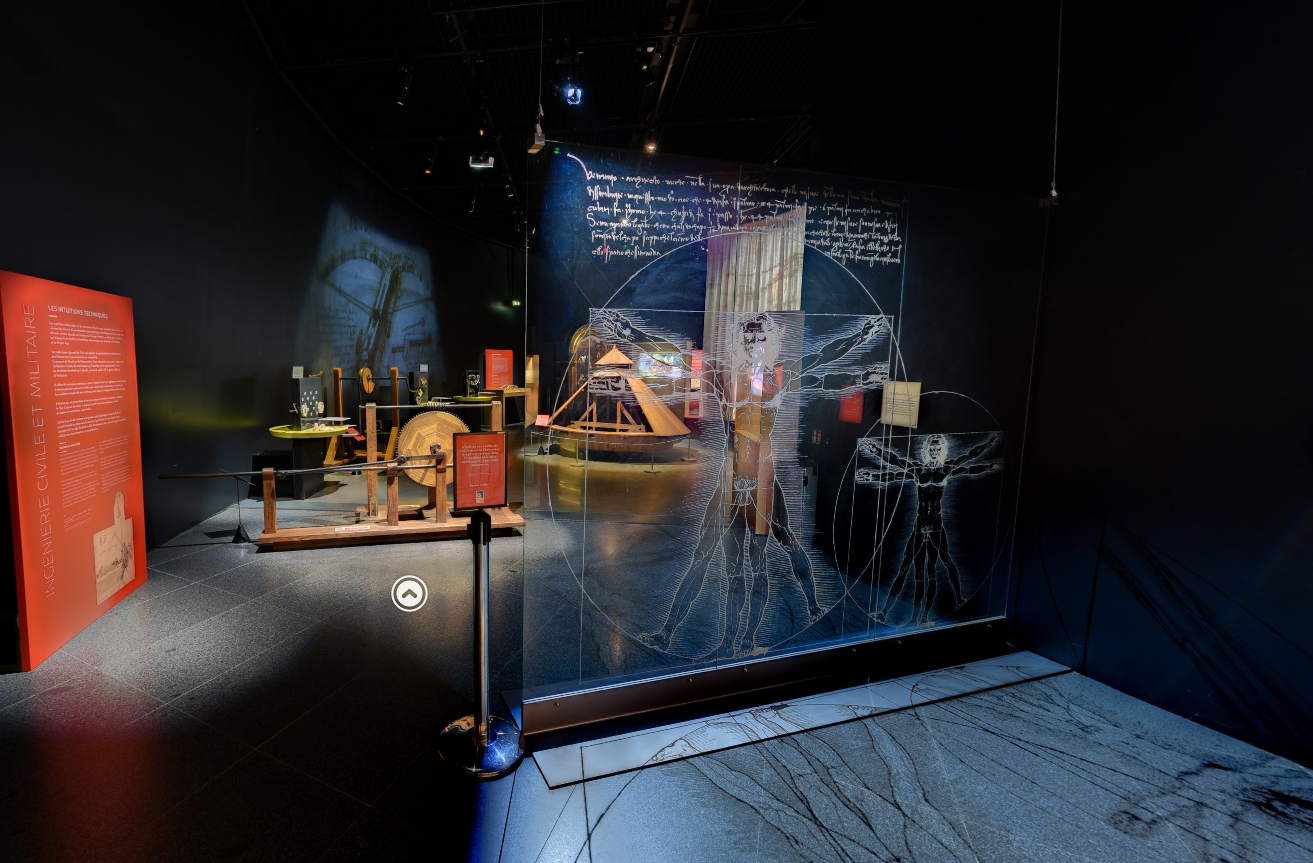 capture d'écran de la visite virtuelle de l'exposition de Vinci