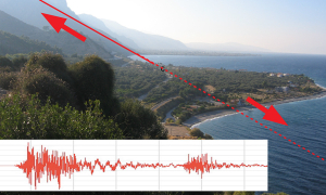 Schéma d'un séisme sur une photo