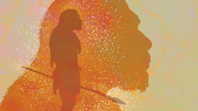 image stylisée de l'homme de Néandertal