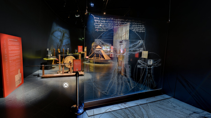 capture d'écran de la visite virtuelle de l'exposition de Vinci