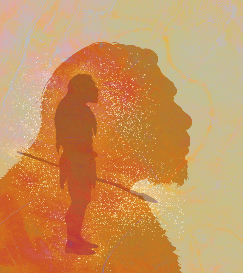 image stylisée de l'homme de Néandertal