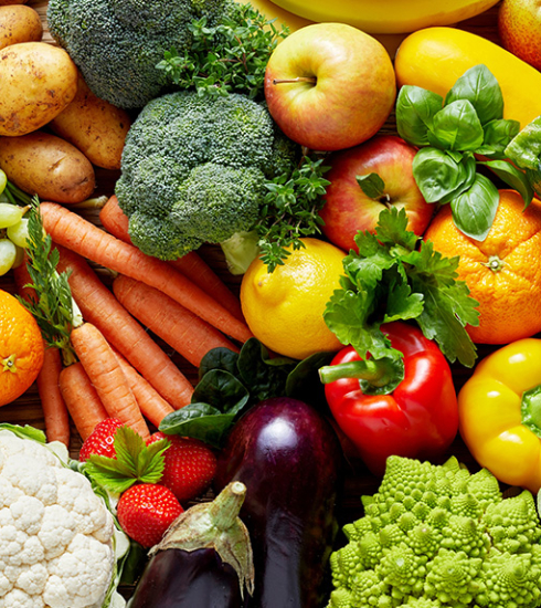 photo d'un méli mélo de fruits et légumes